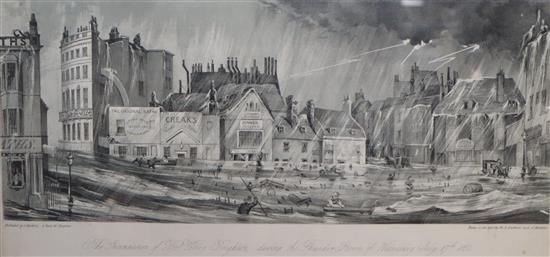 Leathem and Watkins, lithograph, The Inundation of Poole Valley, Brighton during the thunderstorm ... 1850,